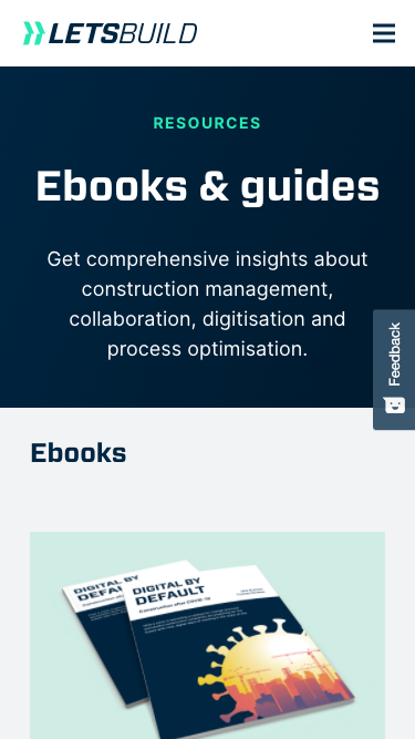 Mobile screenshot of the LetsBuild website