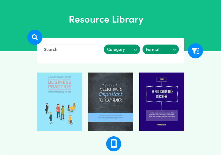 screenshot of a resource library made with Beacon