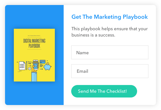 a web form that offers people a playbook lead magnet in exchange for their email address