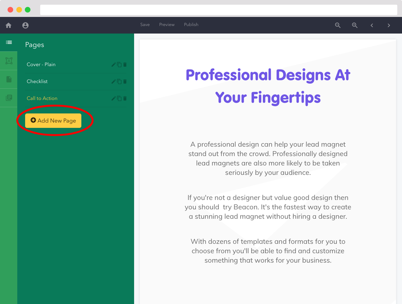 Screenshot of add page