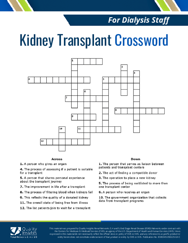 Kidney Transplant Dialysis Staff Crossword + Answers_508.pdf