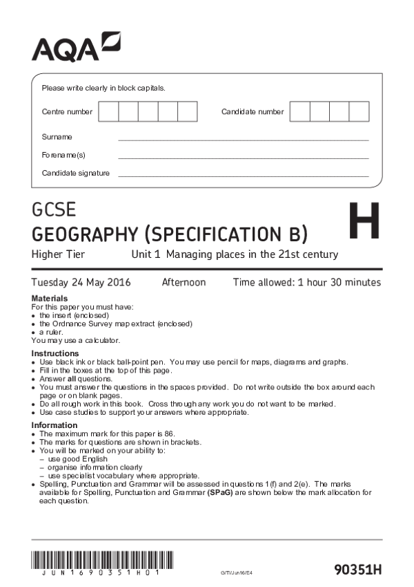 GCSE Geography, Spec B, Higher Tier, Managing Places - 2016.pdf