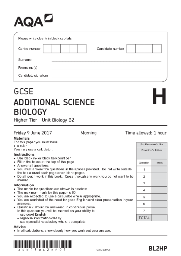 GCSE Additional Science A, Unit Biology B2, Higher Tier - June 2017.pdf