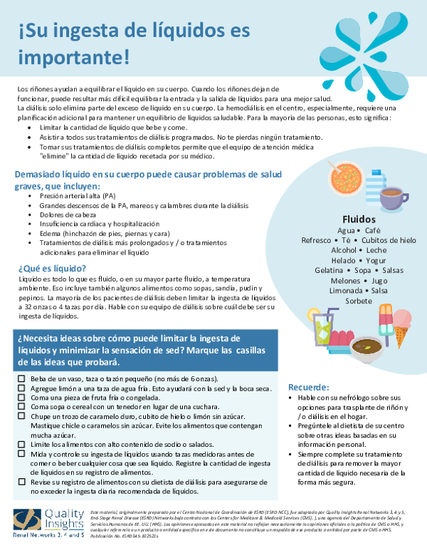 NCC Your Fluid Intake Matters! (Spanish)