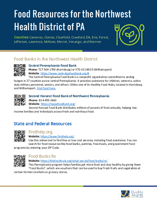 Food Resources for Northwest Health District