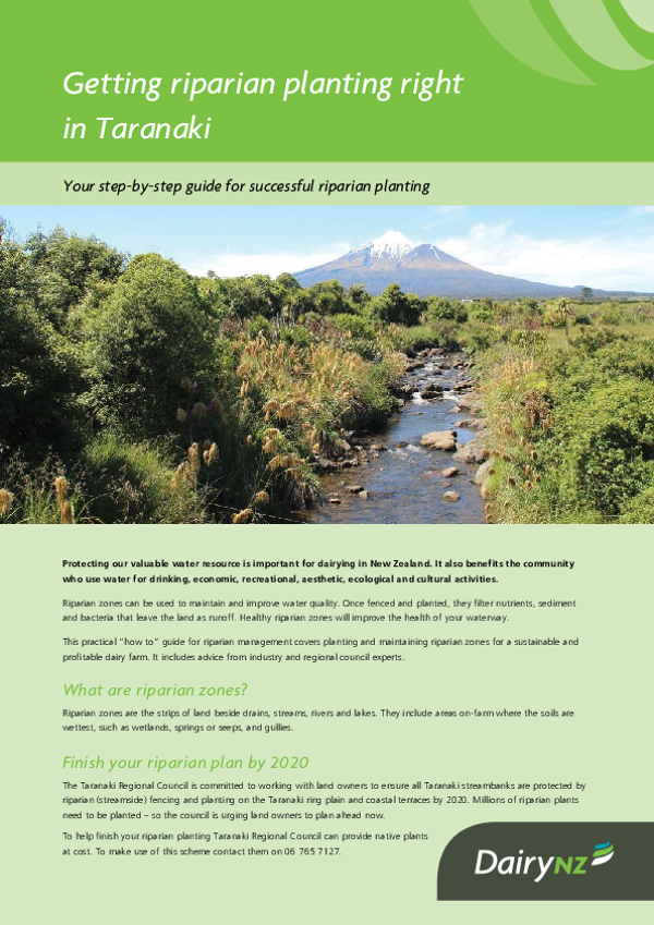 Getting riparian planting right in Taranaki - Dairy NZ