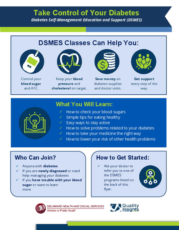 Take Control of Your Diabetes: DSMES Classes and Locations