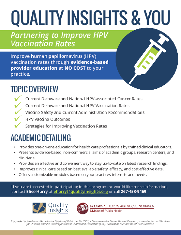Improving HPV Vaccination Rates Academic Detailing