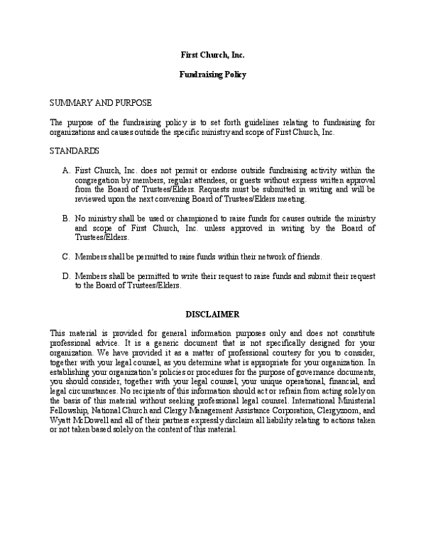 Fundraising Policy
