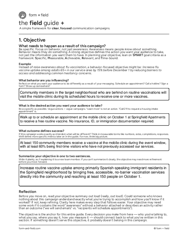 the field guide + sample