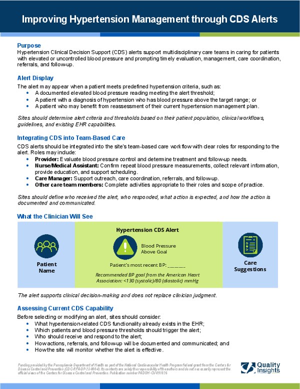 Improving Hypertension Management through CDS Alerts