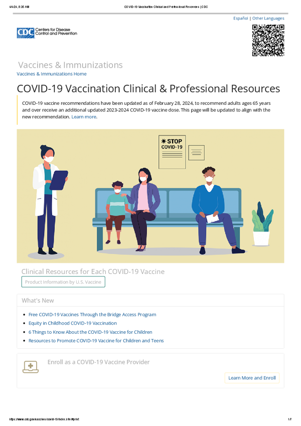 CDC_COVID-19 Vaccination Clinical and Professional Resources _ CDC