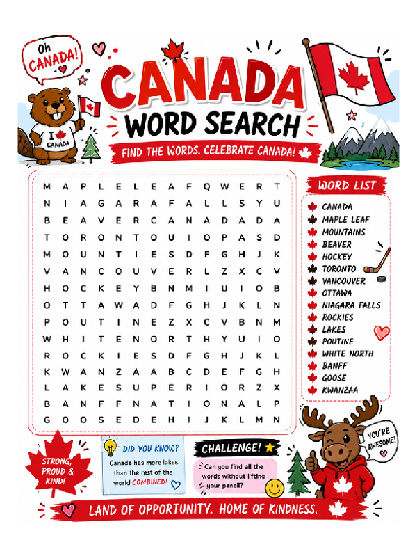 Word Search - Canada