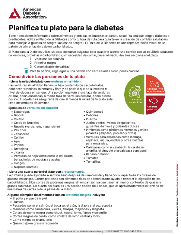 ADA: Plan Your Diabetes Plate - Spanish Version