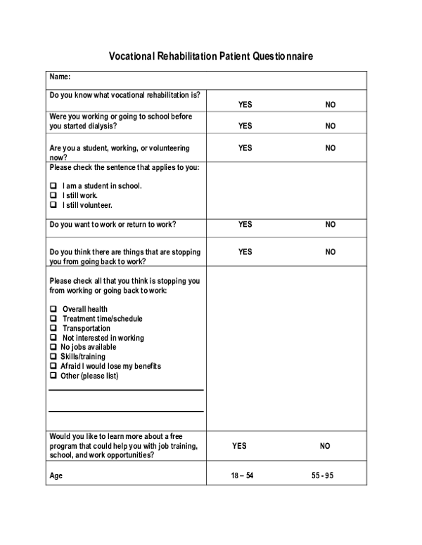 Patient Questionnaire (English)