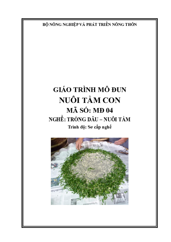 Giáo trình Nuôi tằm con - Nghề trồng dâu nuôi tằm.pdf