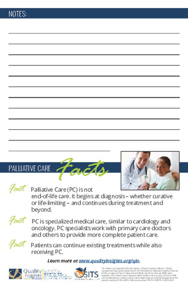 Palliative Care Facts (Notepad Example)