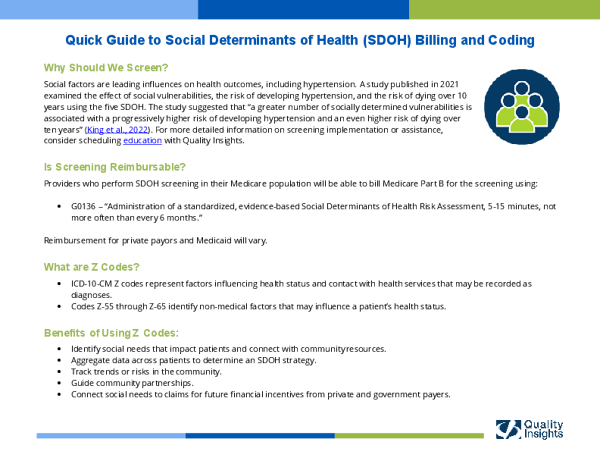 Quick Guide to SDOH ICD-10 Codes