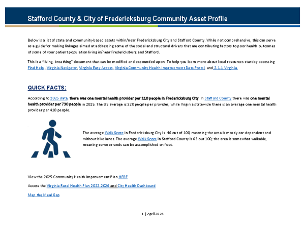 Stafford County & City of Fredericksburg CAP