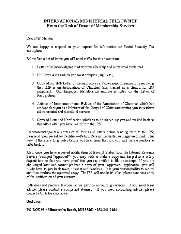 From the Desk of Pastor of Membership Services