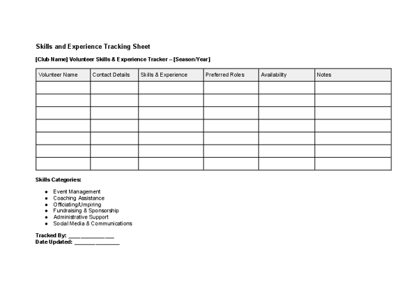 Skills and Experience Tracking Sheet.docx