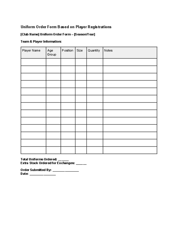 Uniform Order Form Based on Player Registrations.docx