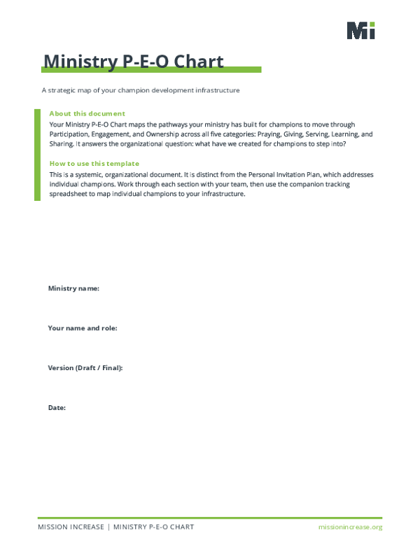Ministry PEO Chart Fillable