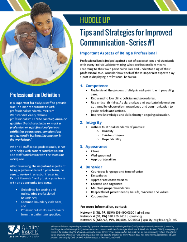 Huddle Up Series 1 - Professionalism