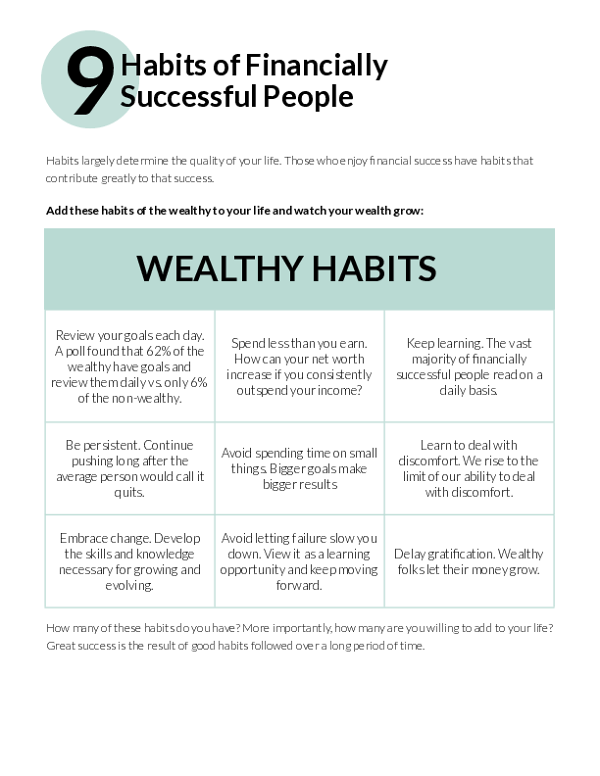 9 Habits of Financially Successful People