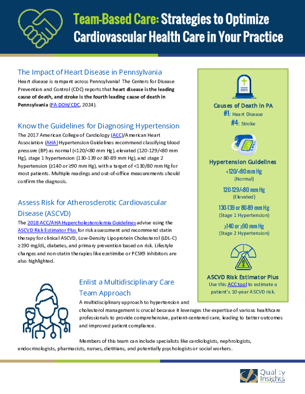 Team-Based Care: Strategies to Optimize Cardiovascular Health Care in Your Practice