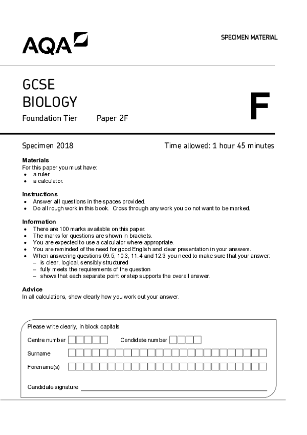 GCSE Biology, Foundation Tier, Paper 2F - 2018.pdf