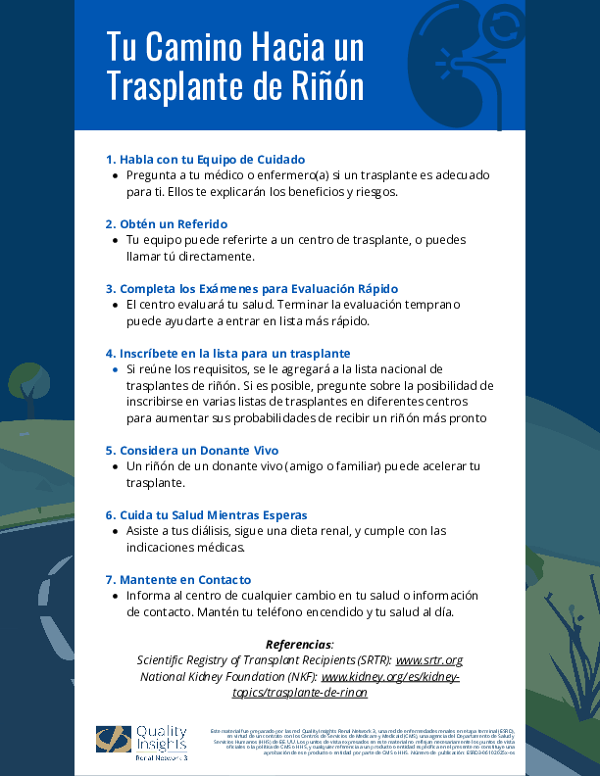 Your Path to Kidney Transplant Spanish Flyer.pdf