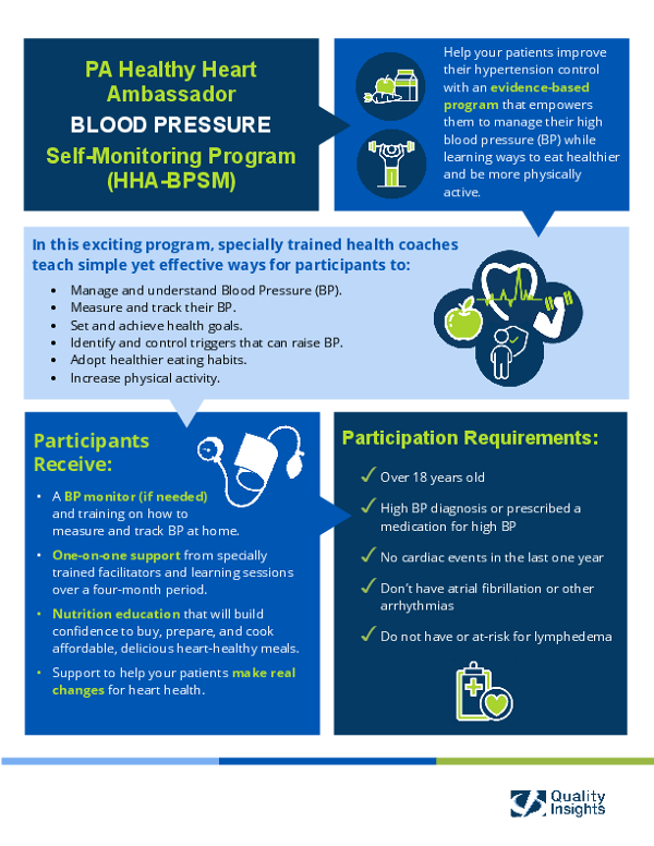 Healthy Heart Ambassador Blood Pressure Self-Monitoring Program - Information for Providers