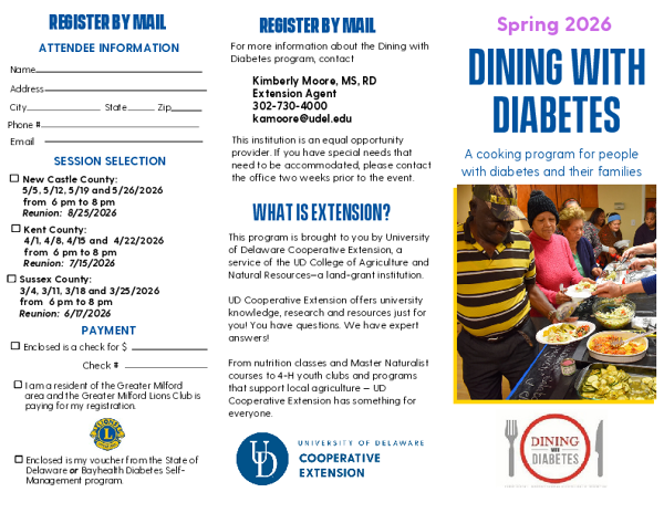 Dining with Diabetes Brochure - Spring 2026