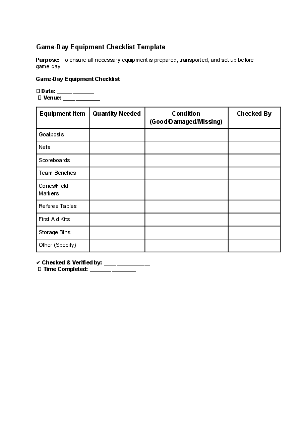 Game-Day Equipment Checklist Template.docx