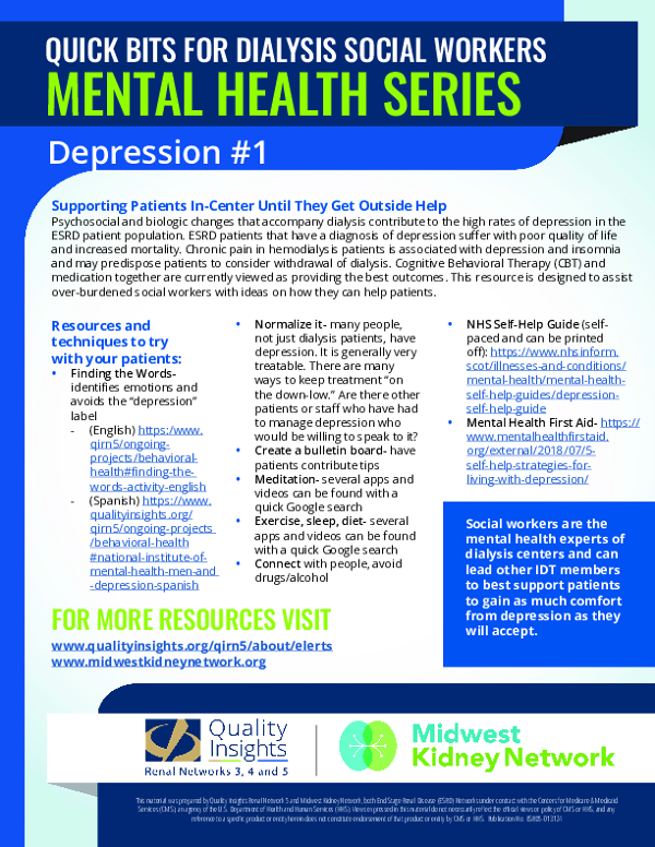 Social Work Quick Bits: Depression #1