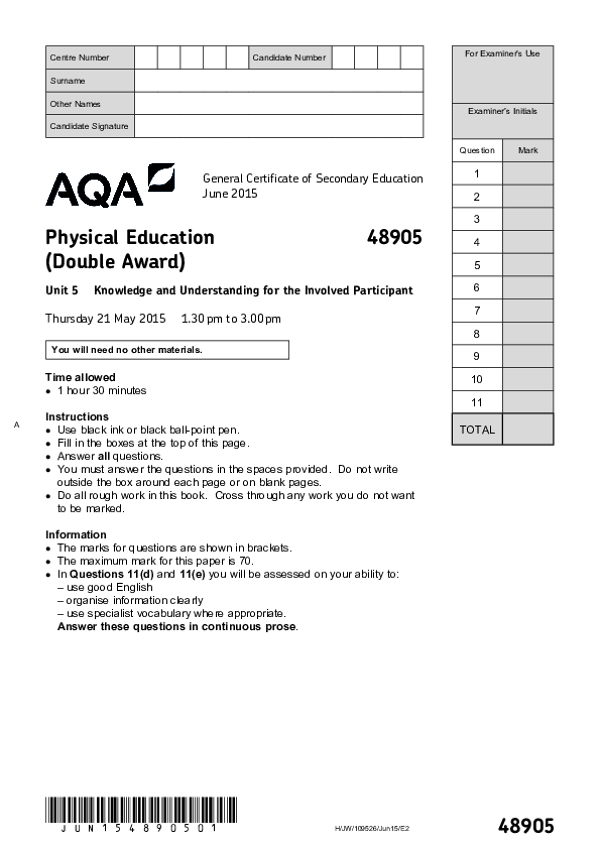 GCSE Physical Education, Unit 5 - 2015.pdf
