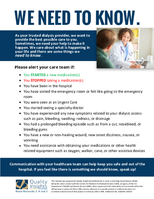 We Need to Know: Communication with Providers