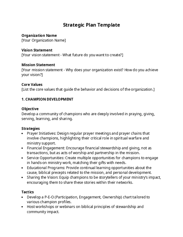 Strategic Plan Template