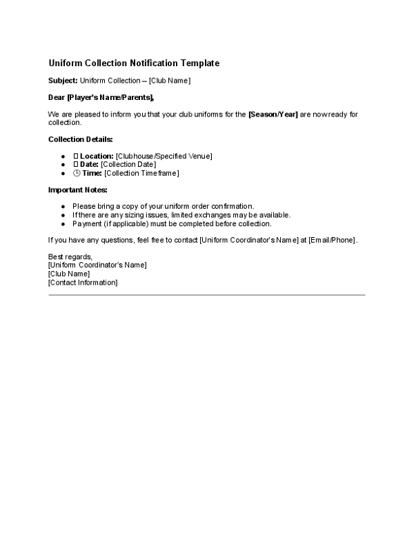Uniform Collection Notification Template.docx