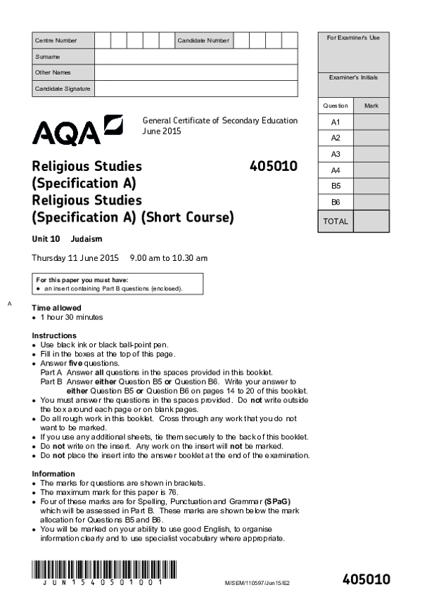 GCSE Religious Studies, Spec A Judaism - 2015.pdf