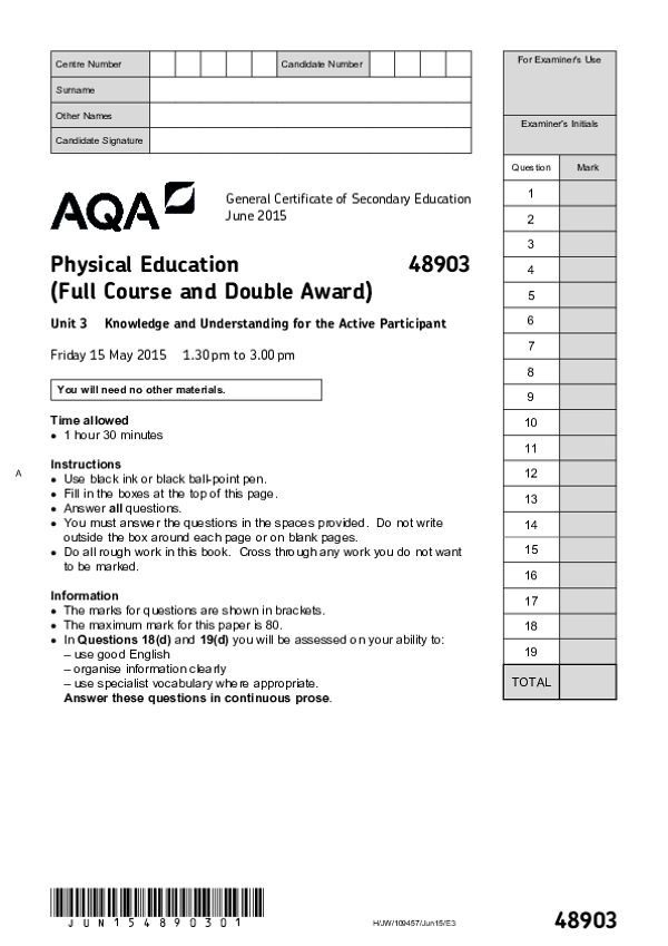 GCSE Physical Education, Unit 3 - 2015.pdf