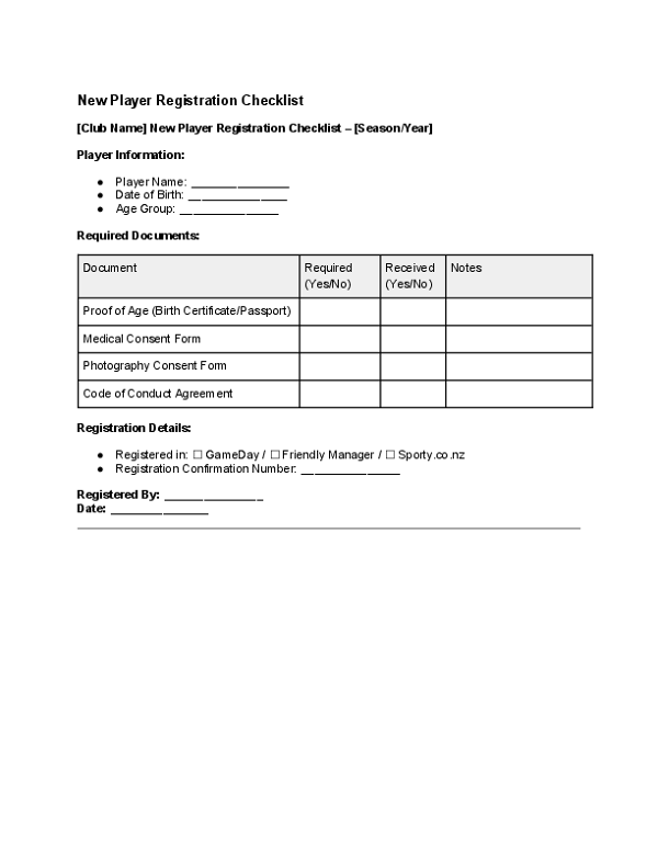 New Player Registration Checklist.docx