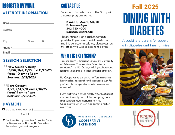 Dining with Diabetes Brochure - Fall 2025
