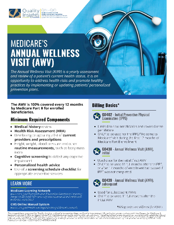 Medicare's Annual Wellness Visit - Provider Flyer
