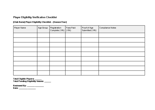 Player Eligibility Verification Checklist.docx