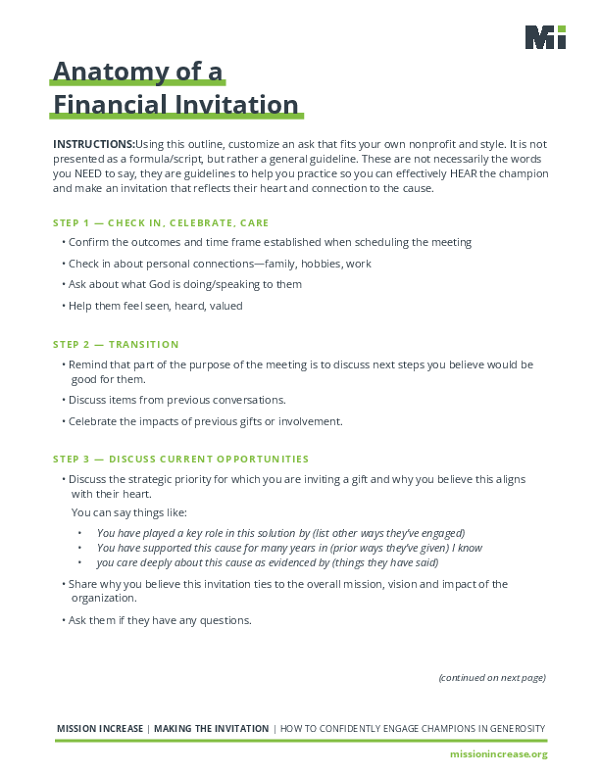 Anatomy of a Financial Invitation