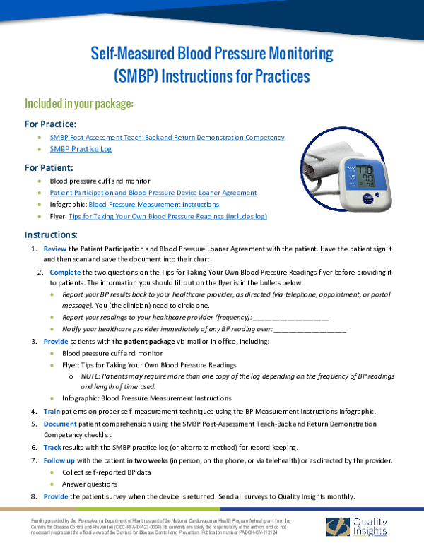 SMBP Instructions for Practices