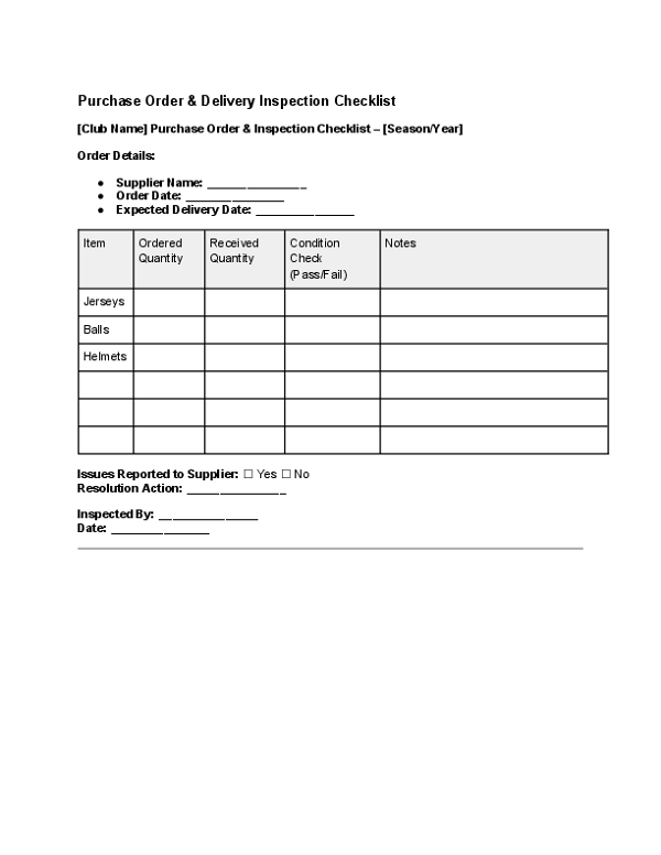 Purchase Order & Delivery Inspection Checklist.docx