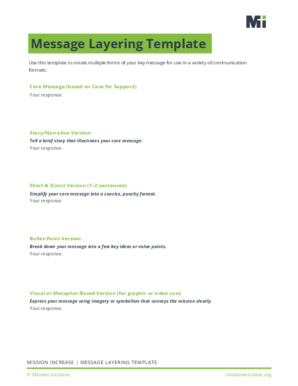 Message Layering Template Fillable